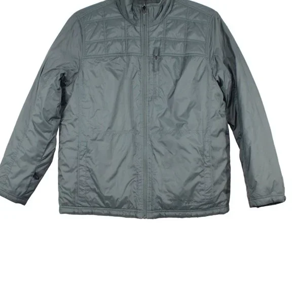 LL Bean Gray Nylon Insulated Full Zip Winter Liner Jacket Size L - Picture 2 of 8
